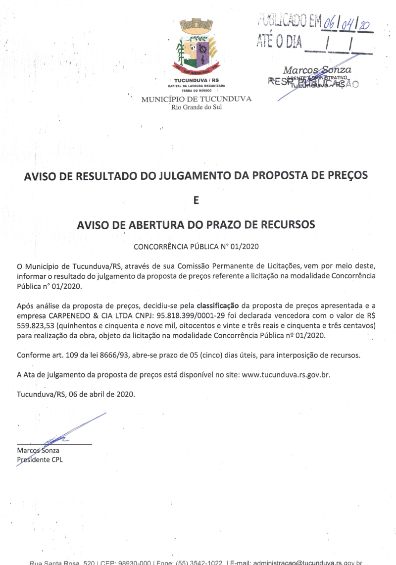 AVISO DE ABERT DE PRAZO DE RECURSO JULG PROPOSTA CNC 01_2020